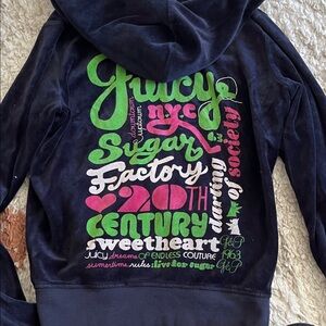 Juicy Couture Dark Blue Velour Hoodie